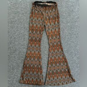 Lovely Day Retro Diamond Flare Pants in Brown and Black